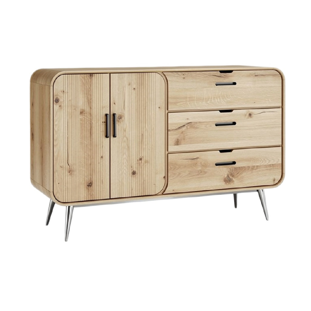 Eikenhouten dressoir met lades en deuren, modern design