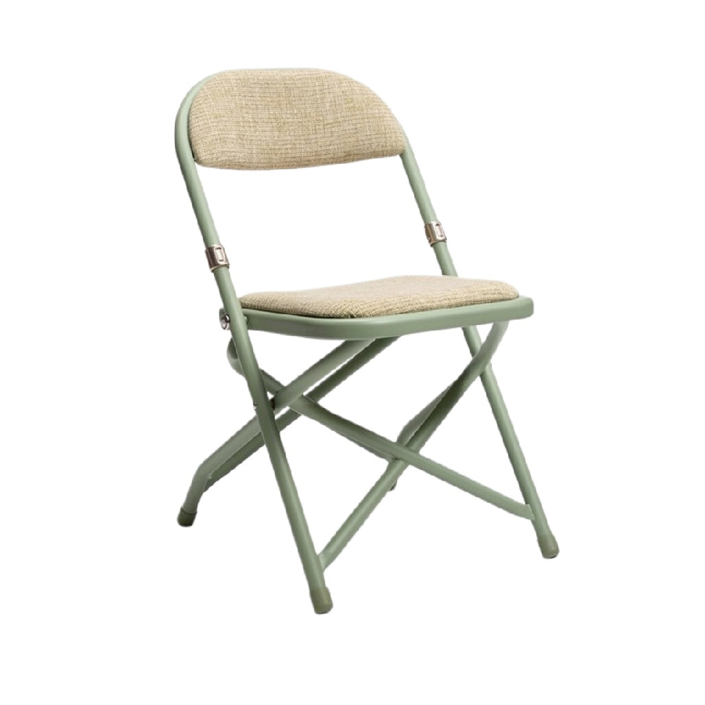 Opvouwbare Stoel met Beige Zitting en Groene Frame